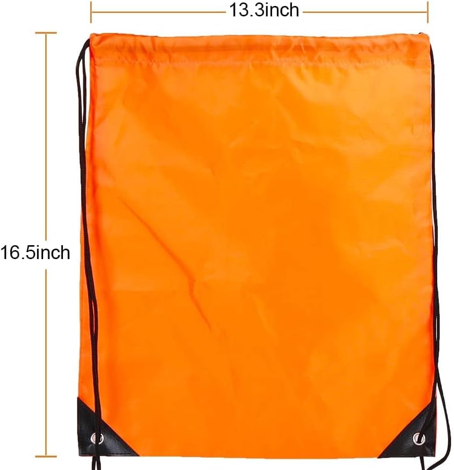 20 Pcs Drawstring Backpack Bulk Draw String Bags Cinch Polyester Bag for Gym Sport, Yellow