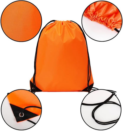 20 Pcs Drawstring Backpack Bulk Draw String Bags Cinch Polyester Bag for Gym Sport, Yellow