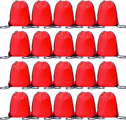 20 Pcs Drawstring Backpack Bulk Draw String Bags Cinch Polyester Bag for Gym Sport, Yellow