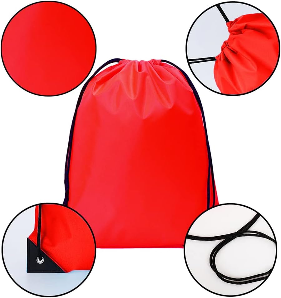 20 Pcs Drawstring Backpack Bulk Draw String Bags Cinch Polyester Bag for Gym Sport, Yellow