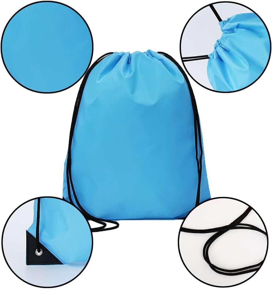 20 Pcs Drawstring Backpack Bulk Draw String Bags Cinch Polyester Bag for Gym Sport, Yellow