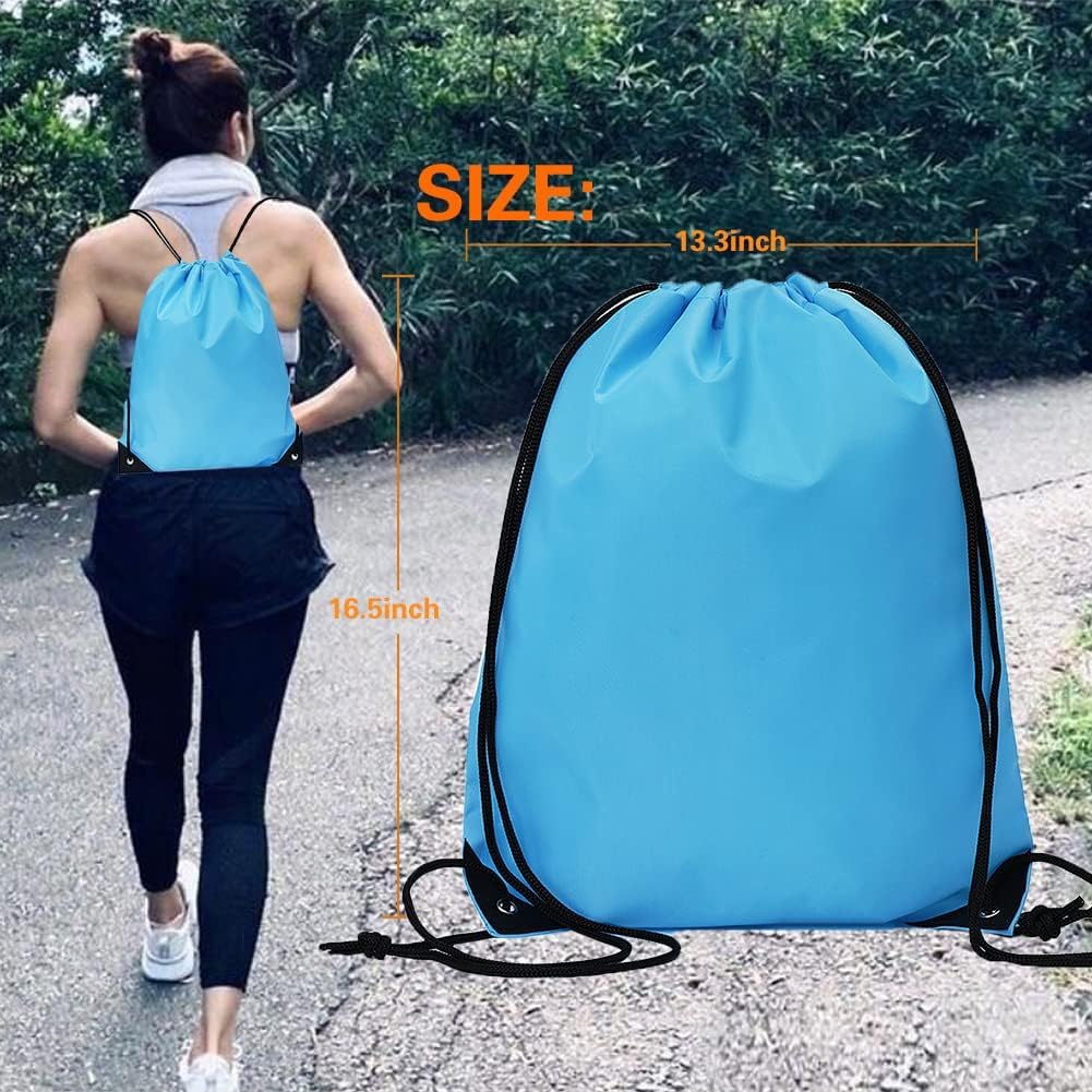 20 Pcs Drawstring Backpack Bulk Draw String Bags Cinch Polyester Bag for Gym Sport, Yellow