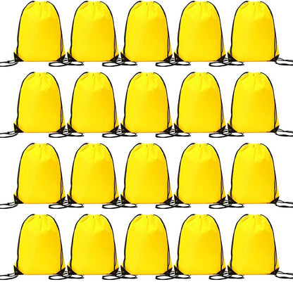 20 Pcs Drawstring Backpack Bulk Draw String Bags Cinch Polyester Bag for Gym Sport, Yellow