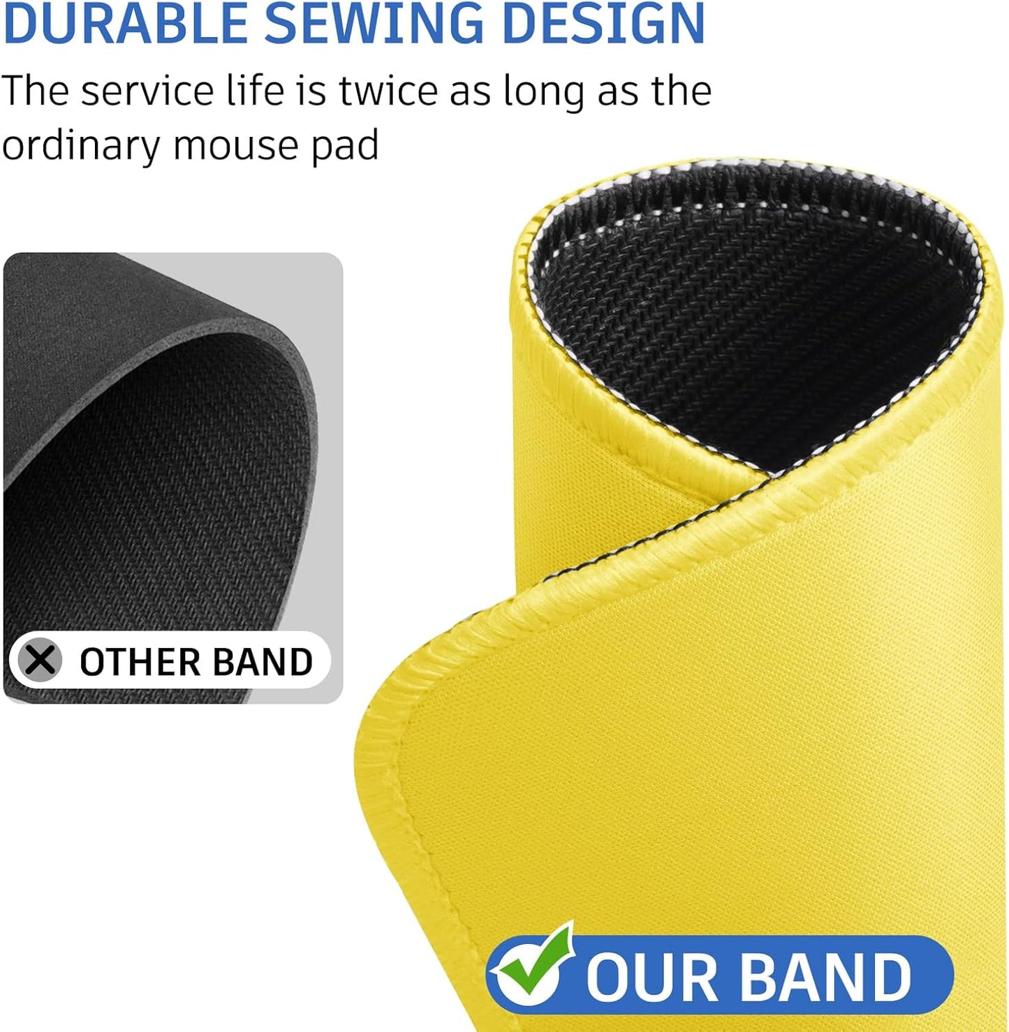 Yellow Mouse Pad, 10.2 x 8.2 inches, Non-Slip Waterproof Rubber