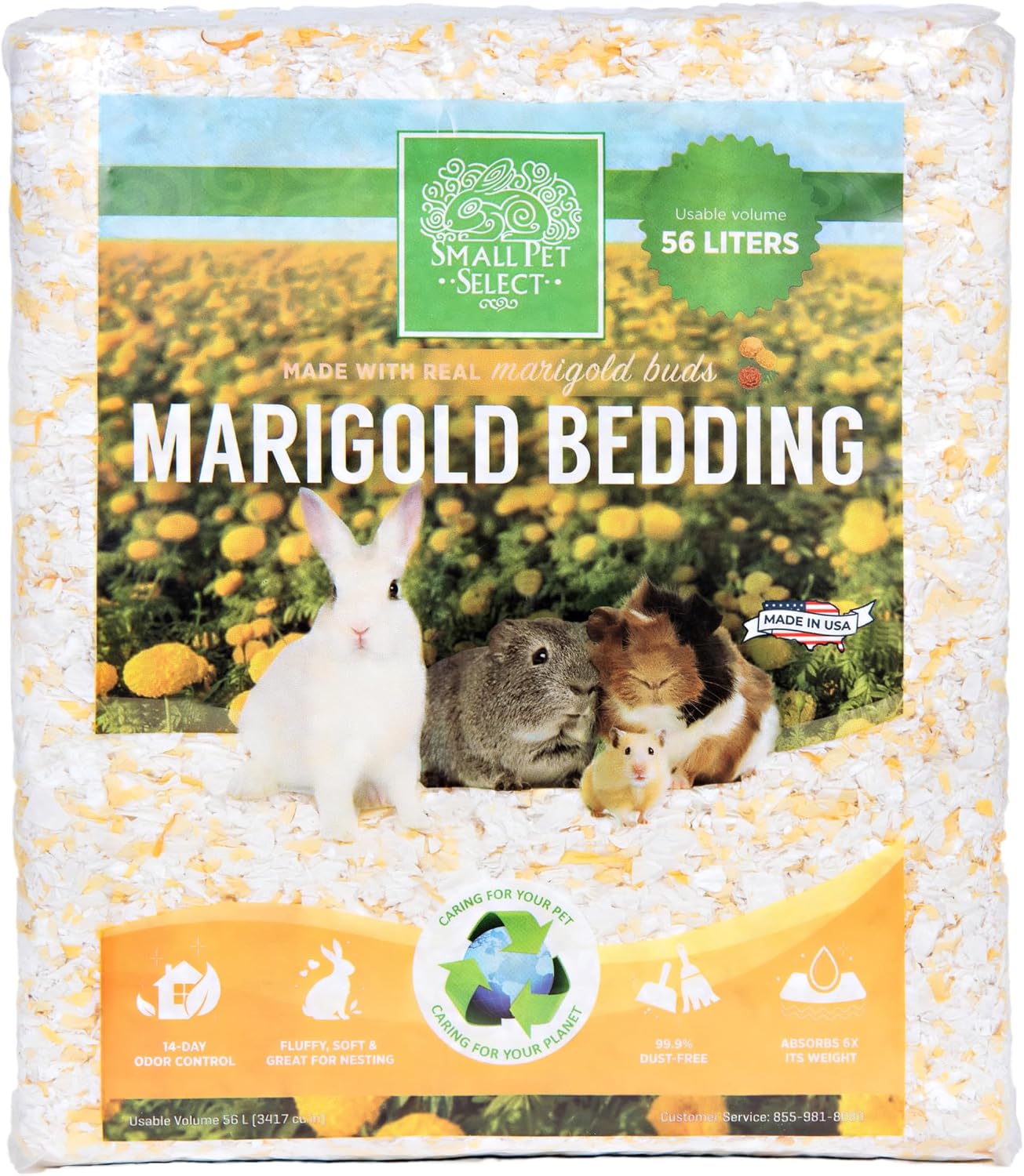 Floral Paper Bedding Bundle, Rose & Marigold | Scented Odor Control, Soft Absorbent Bedding, Made in USA, For Guinea Pigs, Rabbits, Hamsters & Small Pets