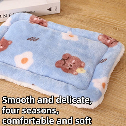 Bunny Guinea Pig Beds Soft Bunny Mats Warm Rabbit Mat Small Animal Winter Bed Pads Fleece Sleeping Pads for Indoor Rabbit Hamster Squirrel Hedgehog Chinchilla Ferret Kitten Puppy (Yellow,Small)