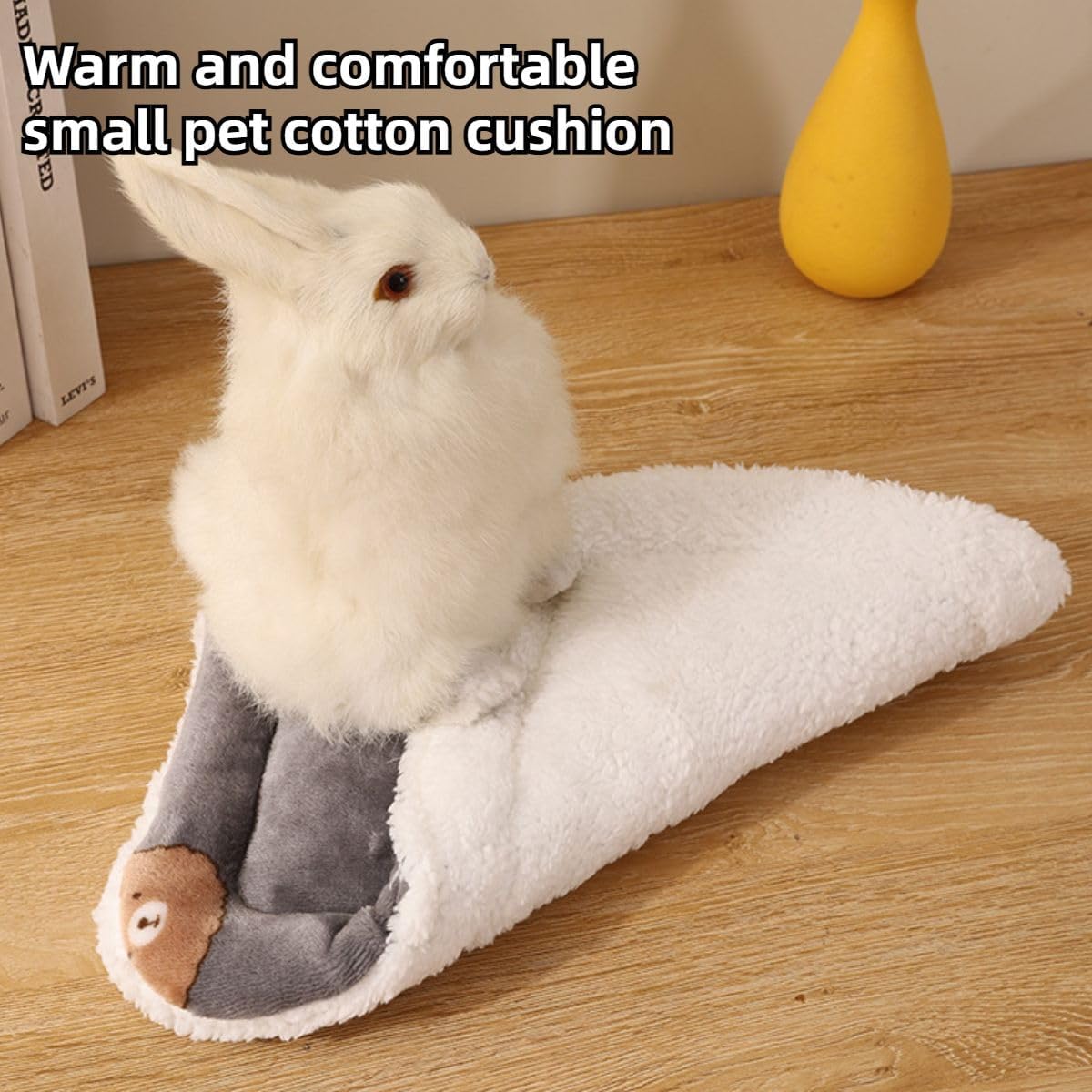 Bunny Guinea Pig Beds Soft Bunny Mats Warm Rabbit Mat Small Animal Winter Bed Pads Fleece Sleeping Pads for Indoor Rabbit Hamster Squirrel Hedgehog Chinchilla Ferret Kitten Puppy (Yellow,Small)