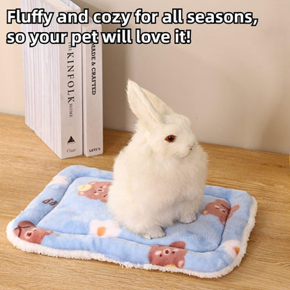 Bunny Guinea Pig Beds Soft Bunny Mats Warm Rabbit Mat Small Animal Winter Bed Pads Fleece Sleeping Pads for Indoor Rabbit Hamster Squirrel Hedgehog Chinchilla Ferret Kitten Puppy (Yellow,Small)
