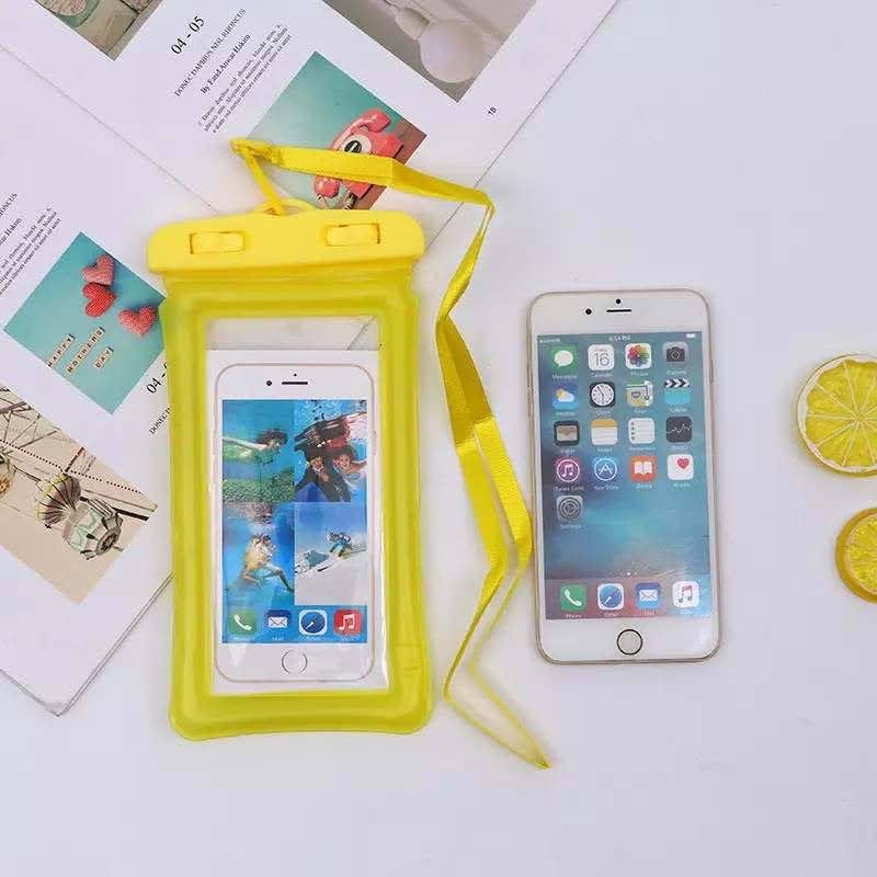 Universal Floating Waterproof Phone Pouch Holder, Dry Bag with Strap, Compatible with iPhone 13/12/11 Pro Max/Pro/8 Plus, Galaxy S22/S21/S20/S10/Note 20/10/9 up to 6.7" (Yellow)