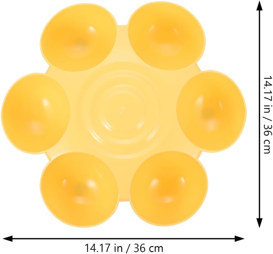 Flowers Pet Feeding Bowl 14.17 Inch Multi-Compartment Plastic Dish for Multiple Cats and Dogs Feeding and Drinking Bowls Ideal for Home and Outdoor Use