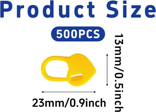 500PCS Plastic Crochet Stitch Markers, Heart Shape Locking Needle Clips for Knitting Sewing Handmade Projects DIY Craft Supplies, Knitting Stitch Counter Needle Pin (Yellow)