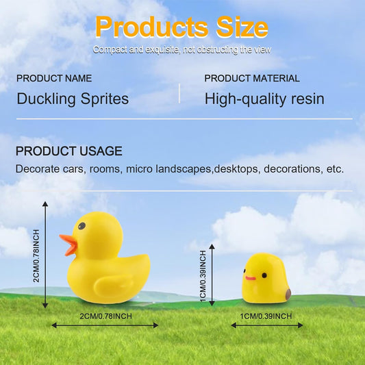 20 Pcs Mini Ducks Car Dashboard Decors, Cute Rearview Mirror Ornaments, Funny Interior Car Accessories with Adhesive Stickers for Automotive Window Home Garden Decorations