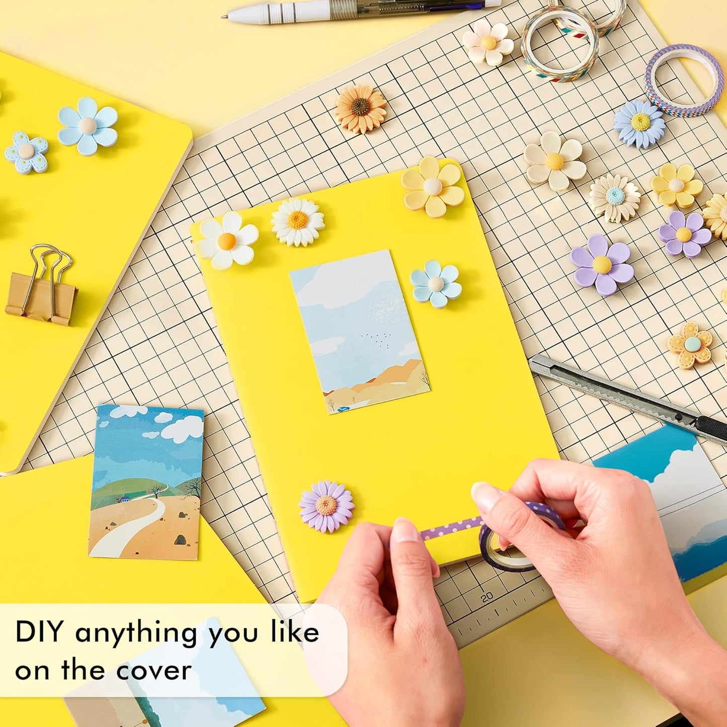 16 Pack Soft Cover Journal Bulk, Lined Notebooks College Ruled for Work for Women Girl Writing, Blank Travel Journal Note Taking Notebook School Business Supplies, 8.2” x 5.5”, A5, Lemon Yellow