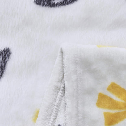 DaDa Bedding Floral Fleece Throw Blanket - Soft Faux Mink Flannel with Yellow Orange Tulips on Grey - Cozy & Elegant Home Decor - 50" x 60"