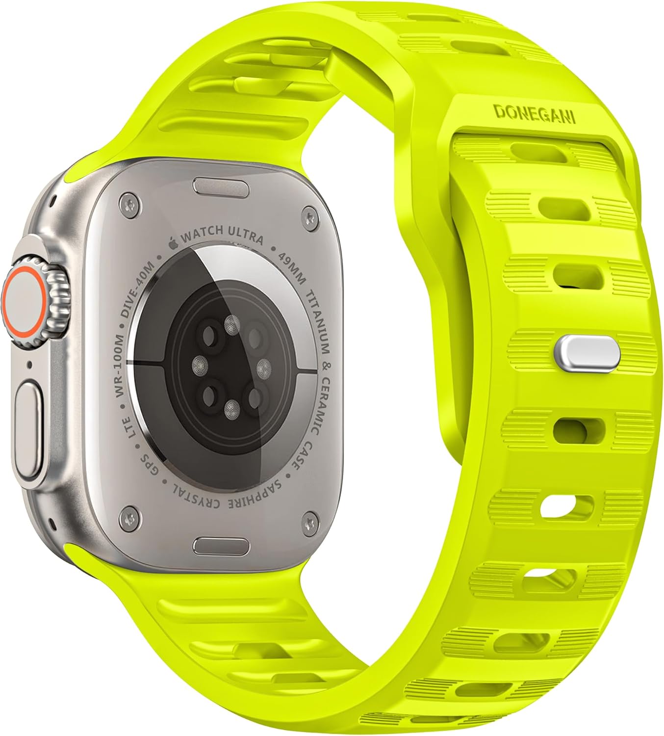 UC2 Band for Apple Watch Bands Women Men Se Ultra 2 40mm 44mm 46mm 42mm 45mm 41mm 38mm 49mm Series 11 10 9 8 7 6 5 4 3 iWatch Sport Strap Silicone Black_Fluorescent Yellow