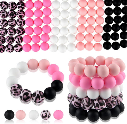 100 Pcs 15mm Silicone Beads for Keychain Making, Browm Yellow Beads Bulk Round Beads for Bracelets Crafts Beadable Pens Decorations Jewelry Making Party Favors Supplies