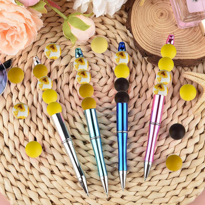 100 Pcs 15mm Silicone Beads for Keychain Making, Browm Yellow Beads Bulk Round Beads for Bracelets Crafts Beadable Pens Decorations Jewelry Making Party Favors Supplies