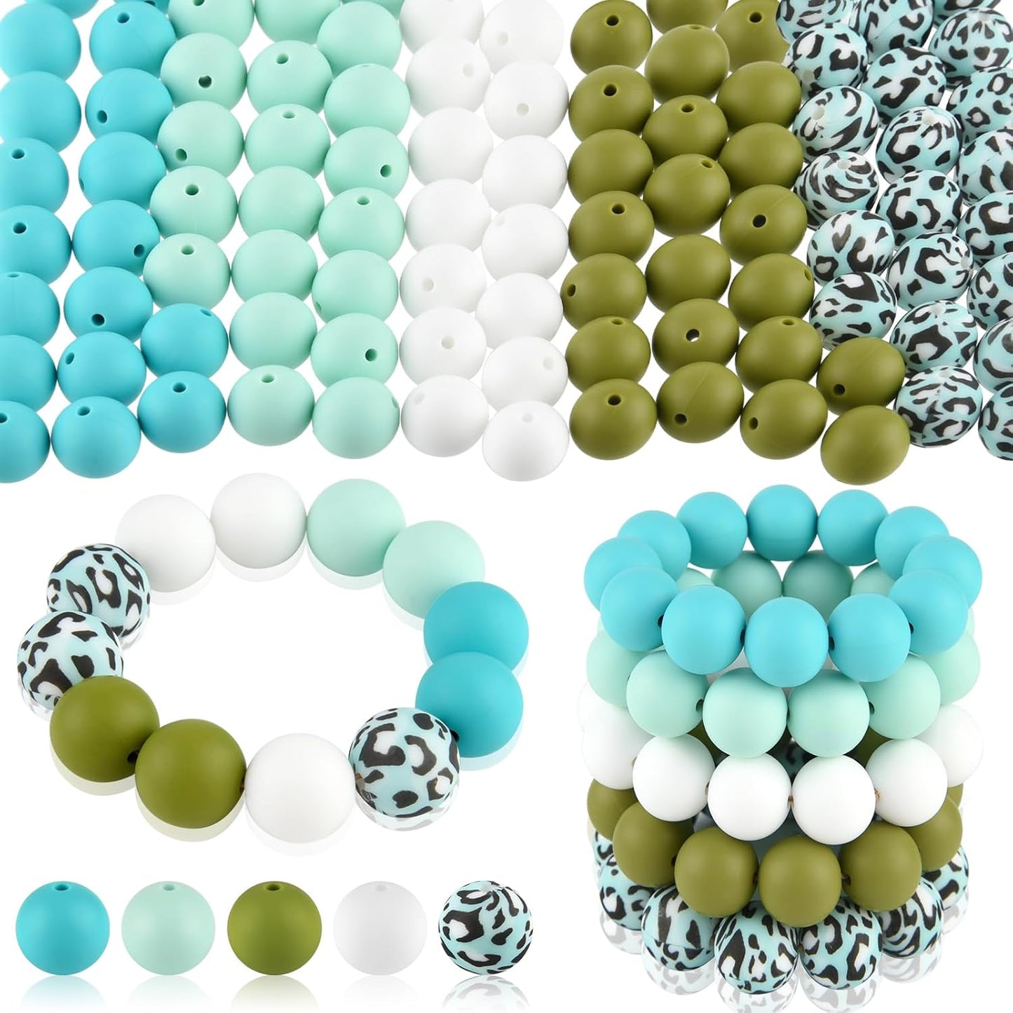 100 Pcs 15mm Silicone Beads for Keychain Making, Browm Yellow Beads Bulk Round Beads for Bracelets Crafts Beadable Pens Decorations Jewelry Making Party Favors Supplies