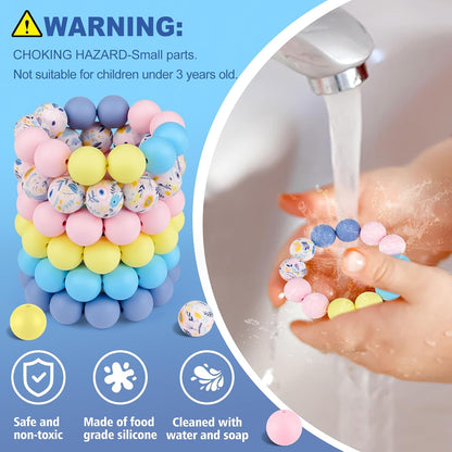 100 Pcs 15mm Silicone Beads for Keychain Making, Browm Yellow Beads Bulk Round Beads for Bracelets Crafts Beadable Pens Decorations Jewelry Making Party Favors Supplies