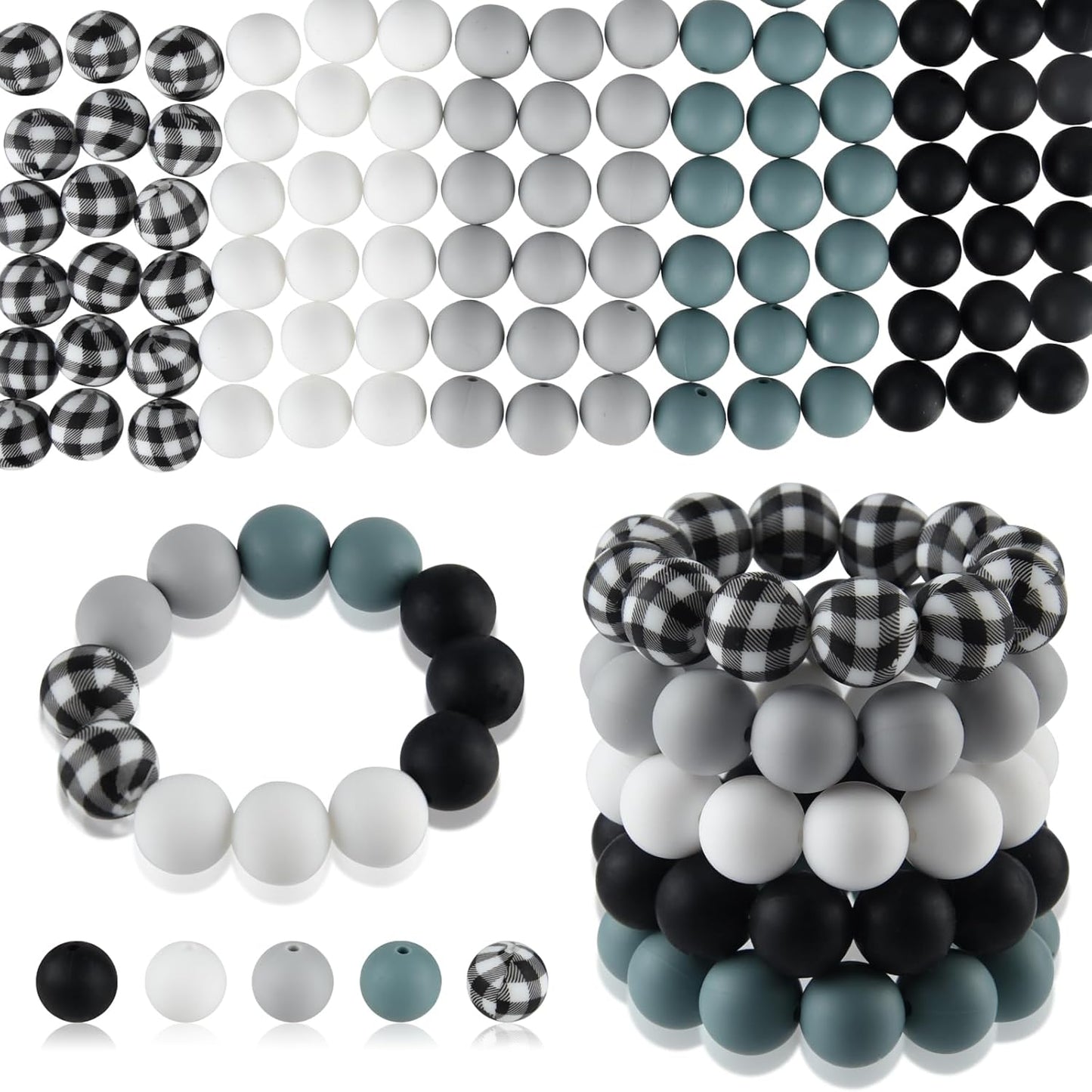 100 Pcs 15mm Silicone Beads for Keychain Making, Browm Yellow Beads Bulk Round Beads for Bracelets Crafts Beadable Pens Decorations Jewelry Making Party Favors Supplies