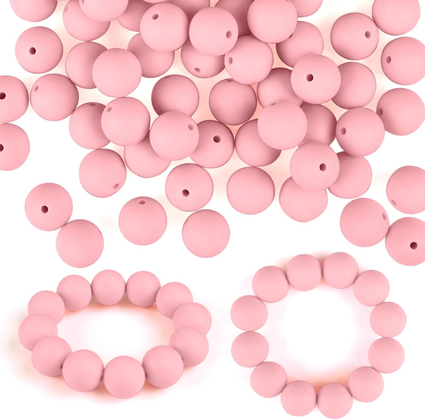 100 Pcs 15mm Silicone Beads for Keychain Making, Browm Yellow Beads Bulk Round Beads for Bracelets Crafts Beadable Pens Decorations Jewelry Making Party Favors Supplies