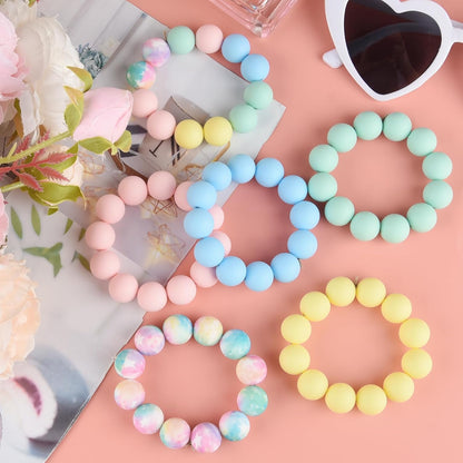 100 Pcs 15mm Silicone Beads for Keychain Making, Browm Yellow Beads Bulk Round Beads for Bracelets Crafts Beadable Pens Decorations Jewelry Making Party Favors Supplies