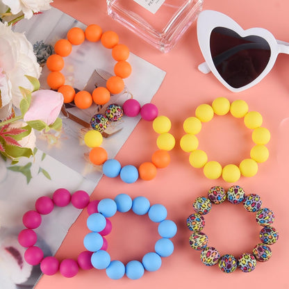 100 Pcs 15mm Silicone Beads for Keychain Making, Browm Yellow Beads Bulk Round Beads for Bracelets Crafts Beadable Pens Decorations Jewelry Making Party Favors Supplies