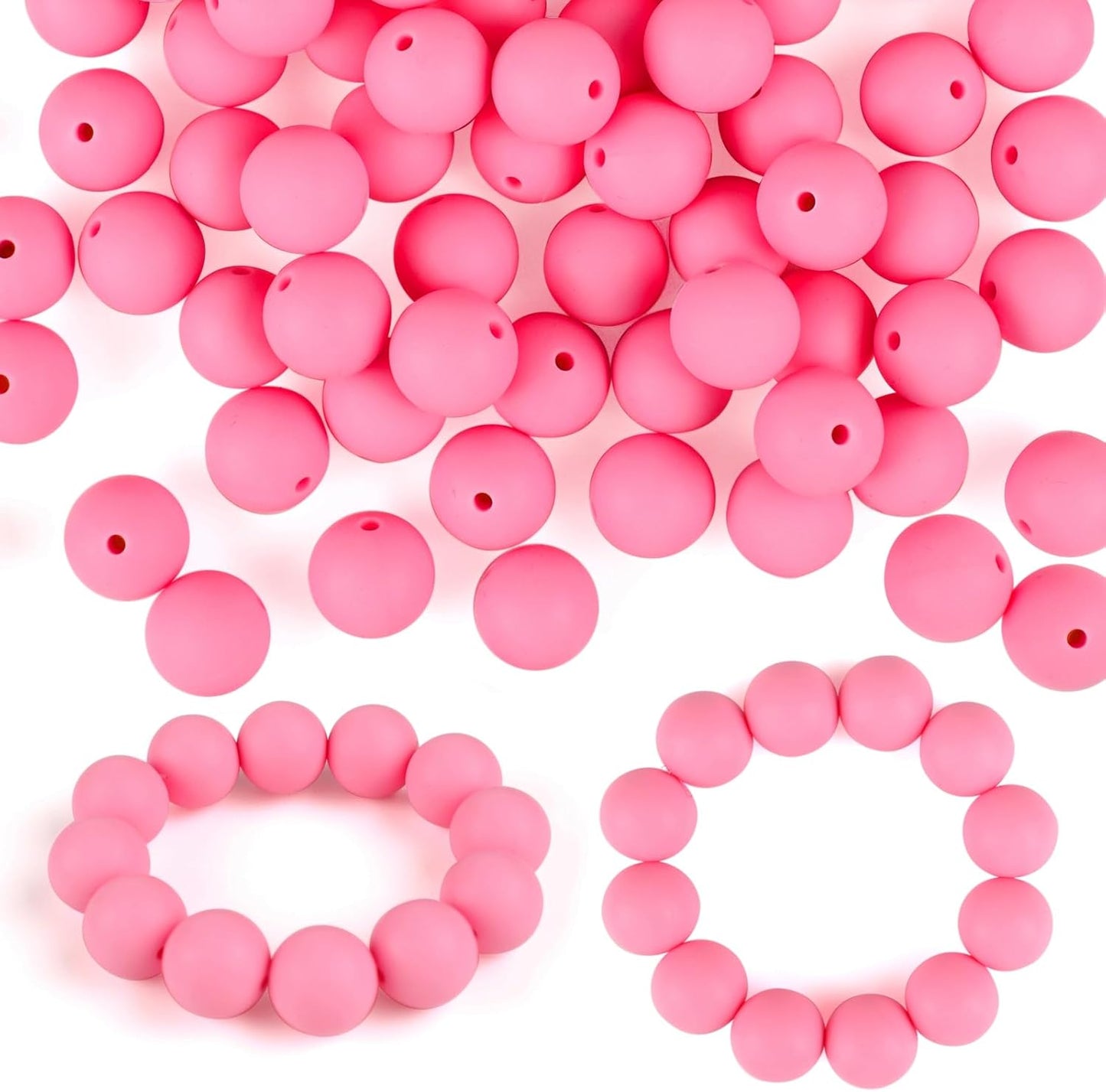 100 Pcs 15mm Silicone Beads for Keychain Making, Browm Yellow Beads Bulk Round Beads for Bracelets Crafts Beadable Pens Decorations Jewelry Making Party Favors Supplies