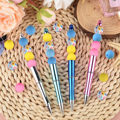 100 Pcs 15mm Silicone Beads for Keychain Making, Browm Yellow Beads Bulk Round Beads for Bracelets Crafts Beadable Pens Decorations Jewelry Making Party Favors Supplies