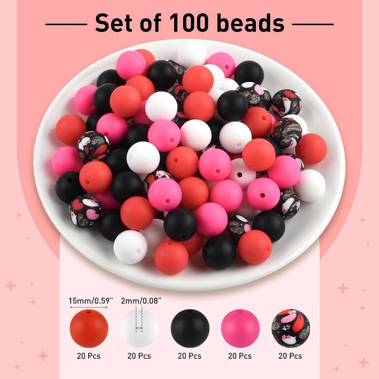 100 Pcs 15mm Silicone Beads for Keychain Making, Browm Yellow Beads Bulk Round Beads for Bracelets Crafts Beadable Pens Decorations Jewelry Making Party Favors Supplies