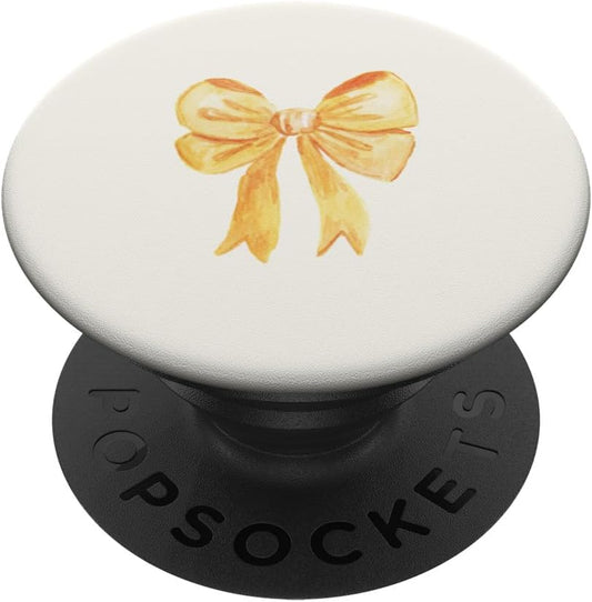 Coquette Aesthetic Yellow Bow Girly PopSockets Standard PopGrip
