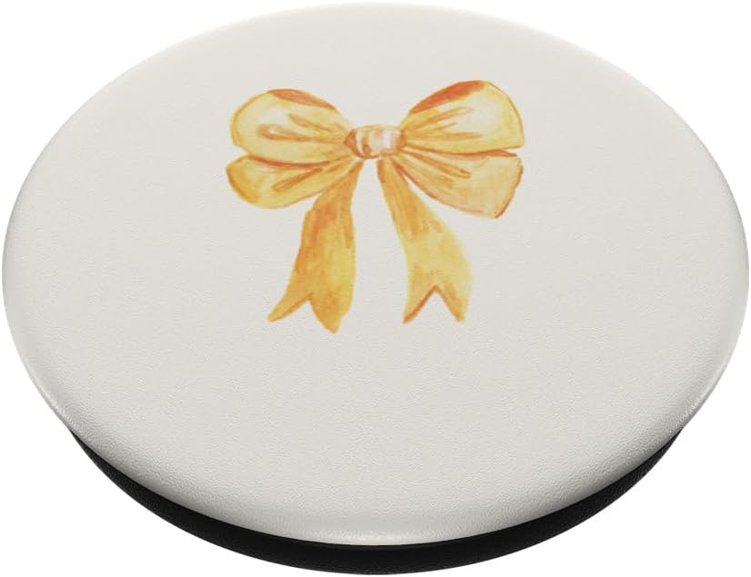 Coquette Aesthetic Yellow Bow Girly PopSockets Standard PopGrip