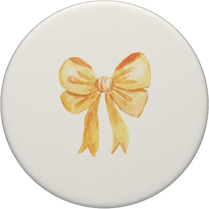 Coquette Aesthetic Yellow Bow Girly PopSockets Standard PopGrip