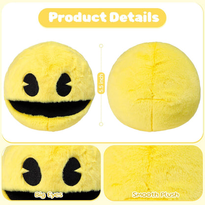 6" pacn Game Man Plush Toys Yellow Portable Plush Stuffed Toy Ghost Stuffed Animal Suitable for Party Decoration Suitable for Festivals/Birthday Gifts