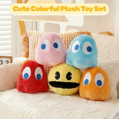 6" pacn Game Man Plush Toys Yellow Portable Plush Stuffed Toy Ghost Stuffed Animal Suitable for Party Decoration Suitable for Festivals/Birthday Gifts