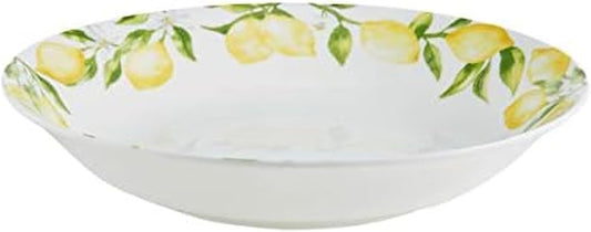 Lemons Bone China Lightweight Chip Resistant Serving Bowl, 10-Inch, Multicolored