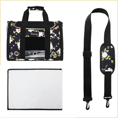 Cat Carrier Soft-Sided Pet Bag for Small Medium Cats Puppies 16LBs - Airline Approved Pet Travel Carrier 3 Open Doors (Medium,Mixed Yellow)