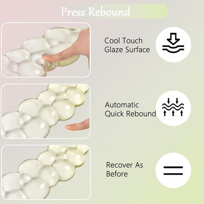 Cloud Keyboard and Mouse Wrist Rest Set Gel Keyboard Wrist Rest for Computer Transparent Ergonomic Mouse Wrist Pad Silicone Non-Slip Cute Clear Wrist Pad Support for Gaming Typing 68%/75% Yellow Pink