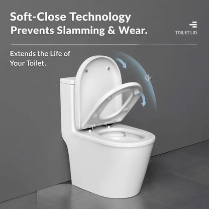 U/D-Shape Toilet Seat Replacement, Soft Close Quiet No Slam, PP Plastic Heavy-Duty Anti-Yellow, Quick Release Easy Install, Fits 16.5”LX13.2“W Medium Round & Elongated Toilets – MinS027