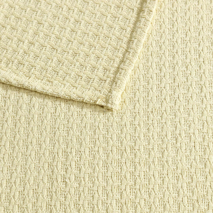 Grand Hotel Lightweight All-Natural 100% Cotton Waffle Weave Blanket, King, Lemon