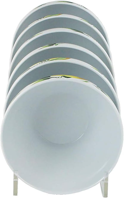 Fresh Lemons , 6pc Melamine Cereal/Soup Bowl Set, white, lemon, green, 2 cups