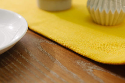 Dining Table Runner 12 x 36 inches Living Room Dinner Wedding Birthday Party Burlap Rustic Table Runner, Yellow