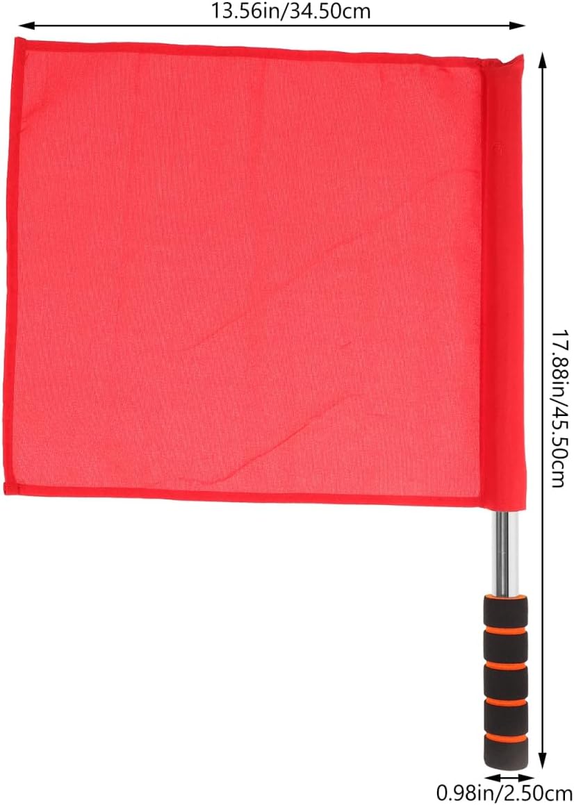 GANAZONO Sports Referee Flags Set of 3 Traffic Control Flag with Handle Red Yellow White Waving Flag for Football Track and Field Officials Outdoor Sports Events 17.91 X 13.58 in
