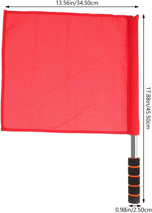GANAZONO Sports Referee Flags Set of 3 Traffic Control Flag with Handle Red Yellow White Waving Flag for Football Track and Field Officials Outdoor Sports Events 17.91 X 13.58 in