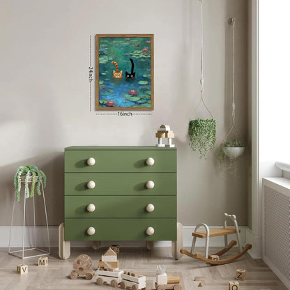Framed Funny Bathroom Wall Art Decor, Yellow Duck in Pink Bathtub Canvas Wall Decor Painting, Cute Whimsical Animal Poster Print Picture for Girls Bathroom Nursery 16x24 Inch