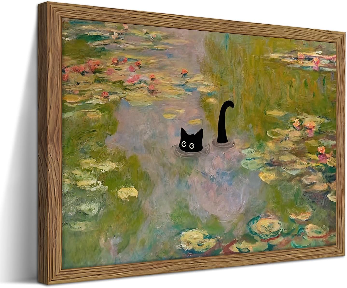 Framed Funny Bathroom Wall Art Decor, Yellow Duck in Pink Bathtub Canvas Wall Decor Painting, Cute Whimsical Animal Poster Print Picture for Girls Bathroom Nursery 16x24 Inch