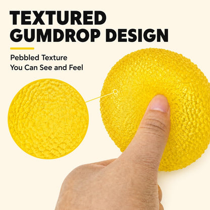2.17in Yellow Textured Squishy Slow Rising Fidget Toy | Soft TPR, Textured Surface, squeeze toy, calm hands, stress relief, focus support, home, class, travel, kids and adults