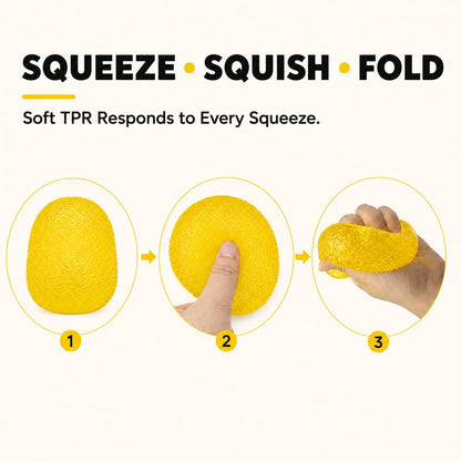 2.17in Yellow Textured Squishy Slow Rising Fidget Toy | Soft TPR, Textured Surface, squeeze toy, calm hands, stress relief, focus support, home, class, travel, kids and adults