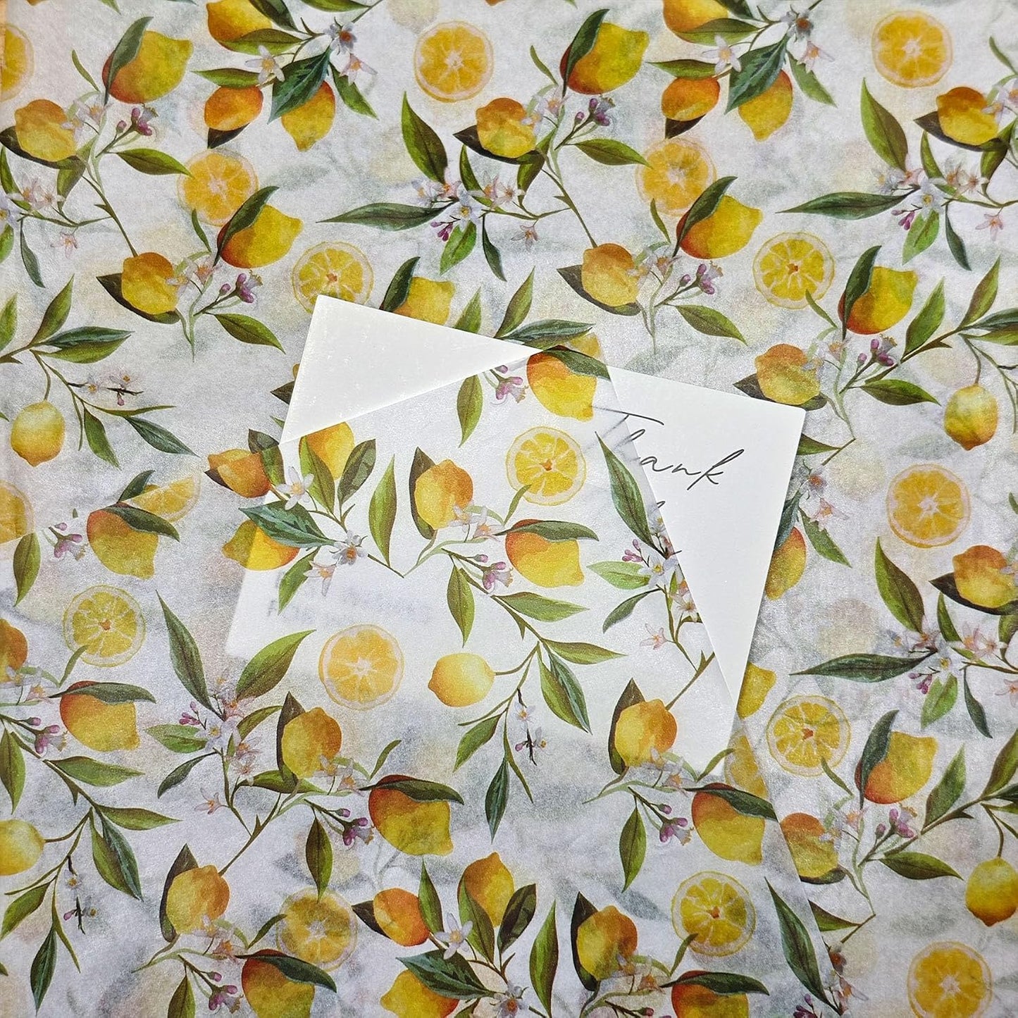 Lemon Print Tissue Paper, 60 Sheets, 20x14 in, Yellow Citrus Floral Pattern Gift Wrapping Paper for Gift Bags, Packaging, DIY Craft for Birthday Baby Shower Wedding Summer Fruit-Themed Party