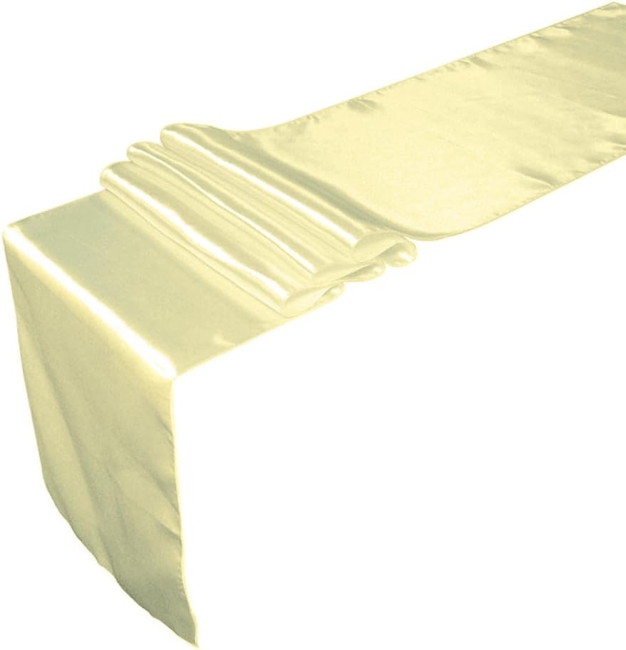 Tablecloth Runner Satin 14 X 108 Inch Light Yellow